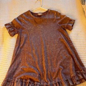 Altar'd State Purple Ruffle Sleeve Blouse